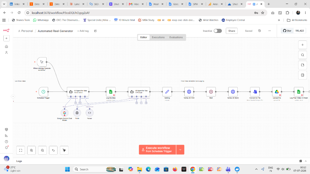 n8n Automation: AI Reel Generator Workflow